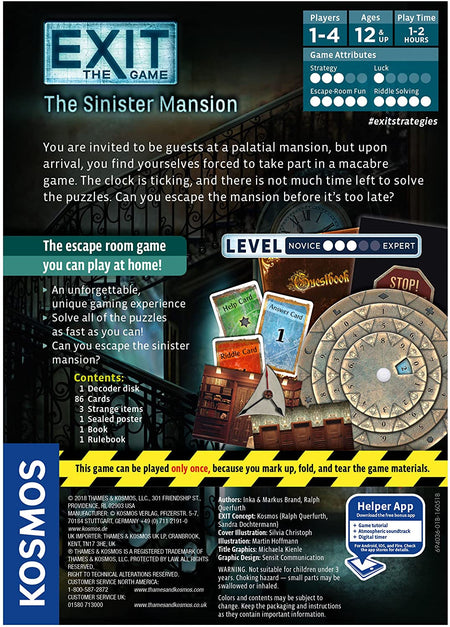 Exit: The Sinister Mansion - WiredVillage Games - Thames & Kosmos