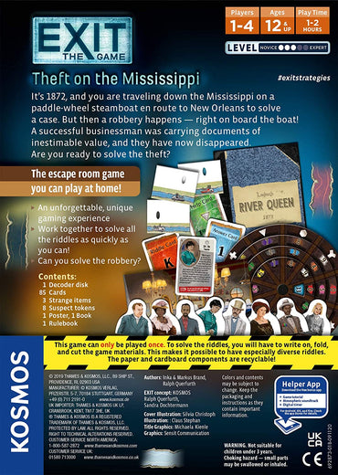 EXIT : Theft on The Mississippi Card Game - WiredVillage GamesThames & Kosmos