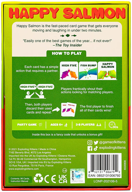 Happy Salmon Card Game - WiredVillage Games - Exploding Kittens