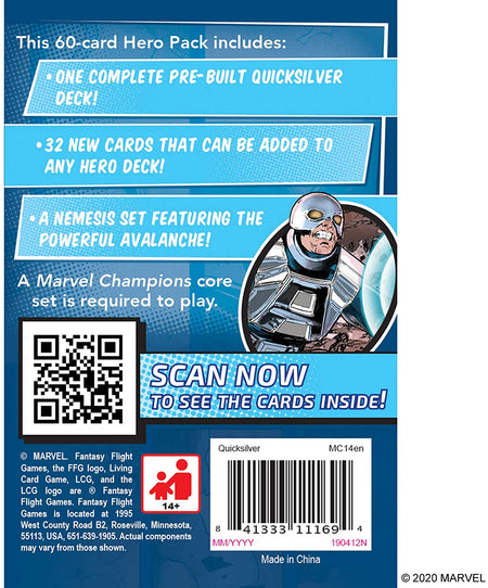Marvel Champions The Card Game - Quicksilver Hero - WiredVillage Games - Fantasy Flight Games