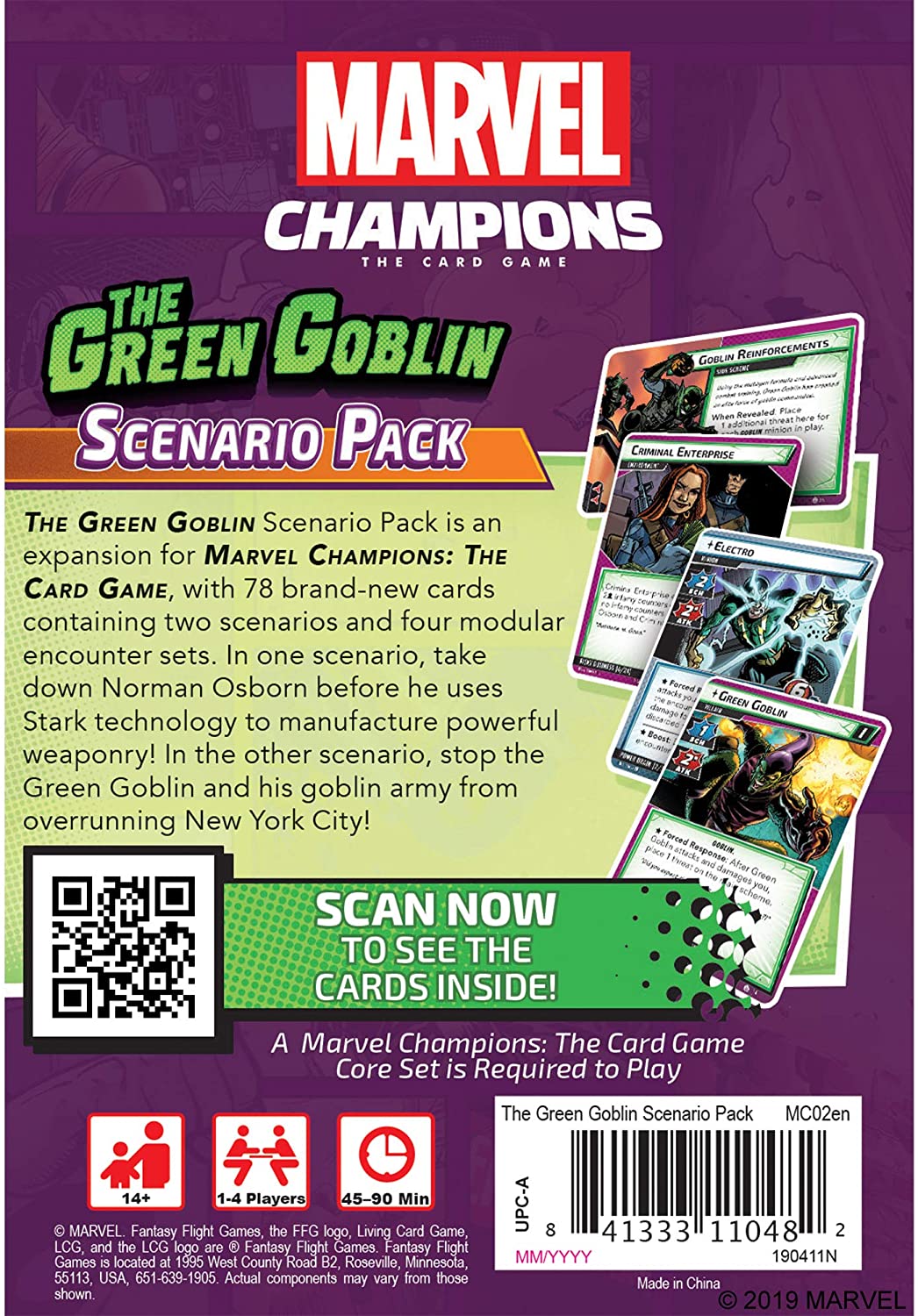 Marvel Champions The Card Game - The Green Goblin Scenario - WiredVillage GamesFantasy Flight Games