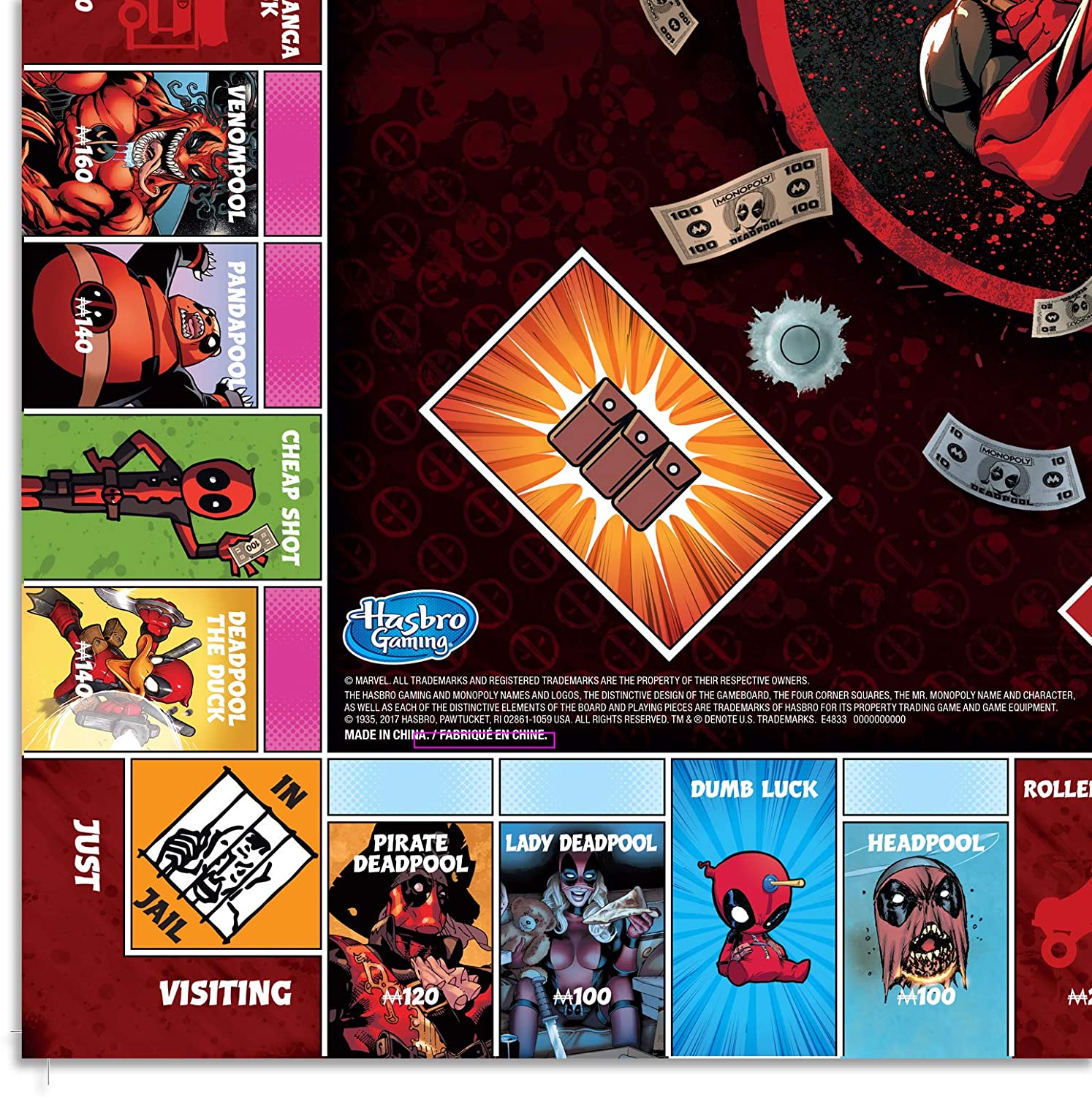 MONOPOLY Marvel Deadpool Collector's Edition Board Game - WiredVillage GamesMonopoly