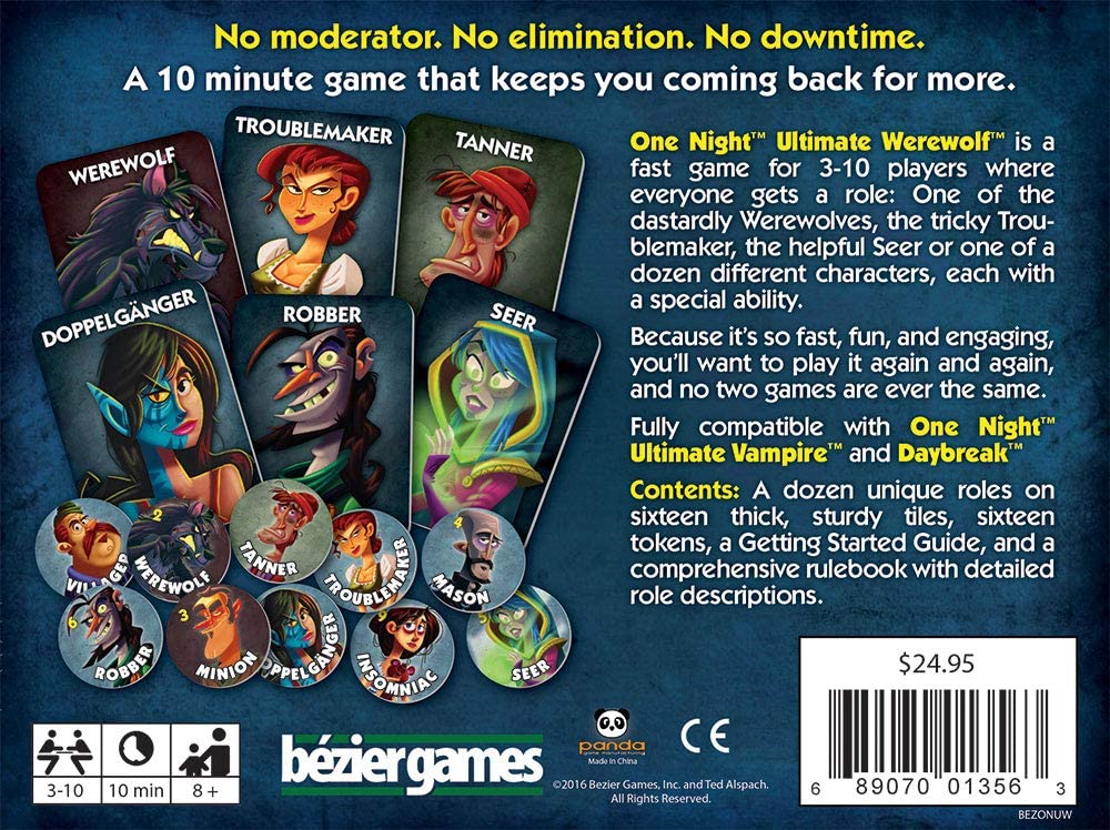 One Night Ultimate Werewolf Board Game - WiredVillage GamesBezier Games