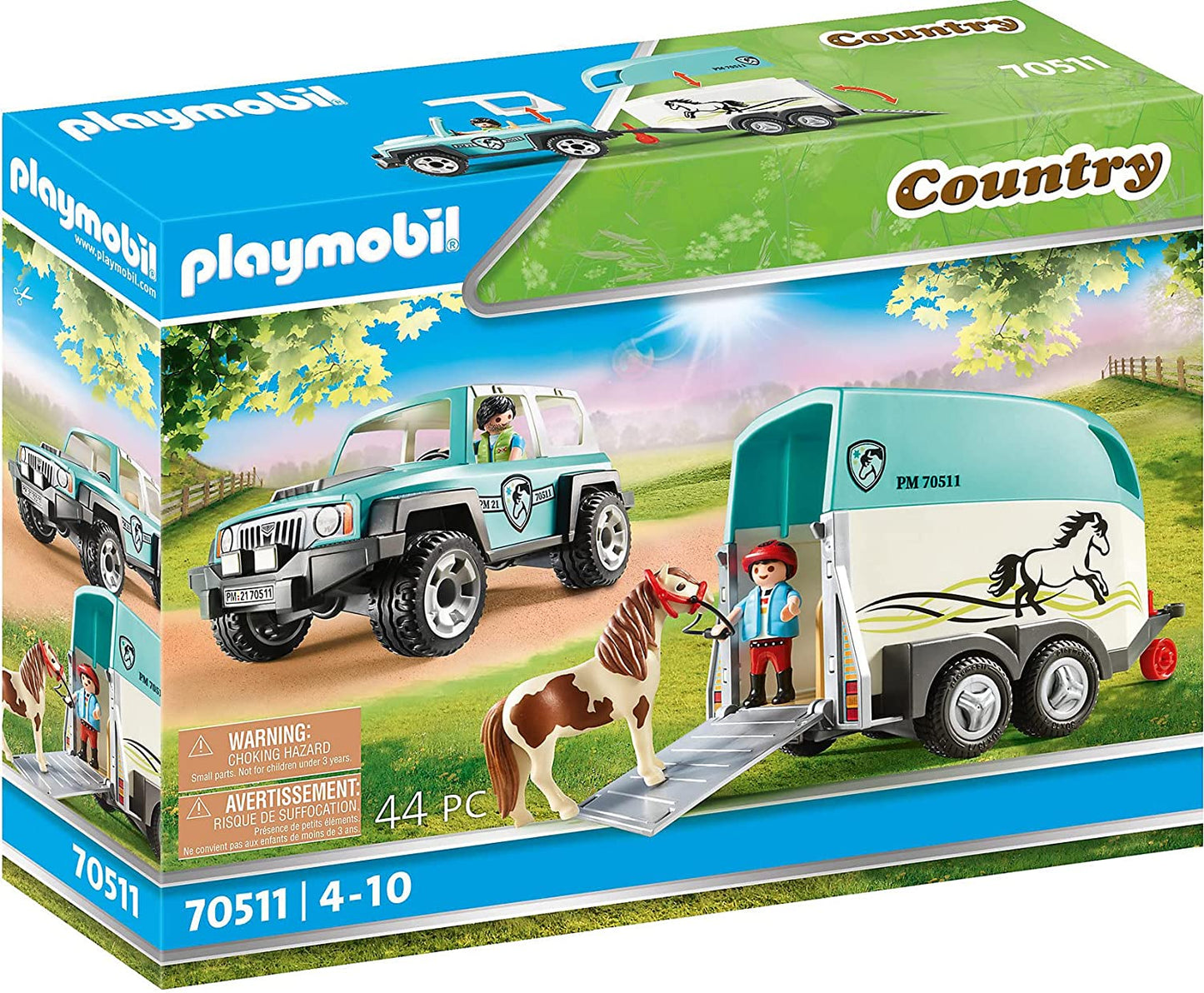 PLAYMOBIL Car with Pony Trailer - WiredVillage GamesWiredvillage Games