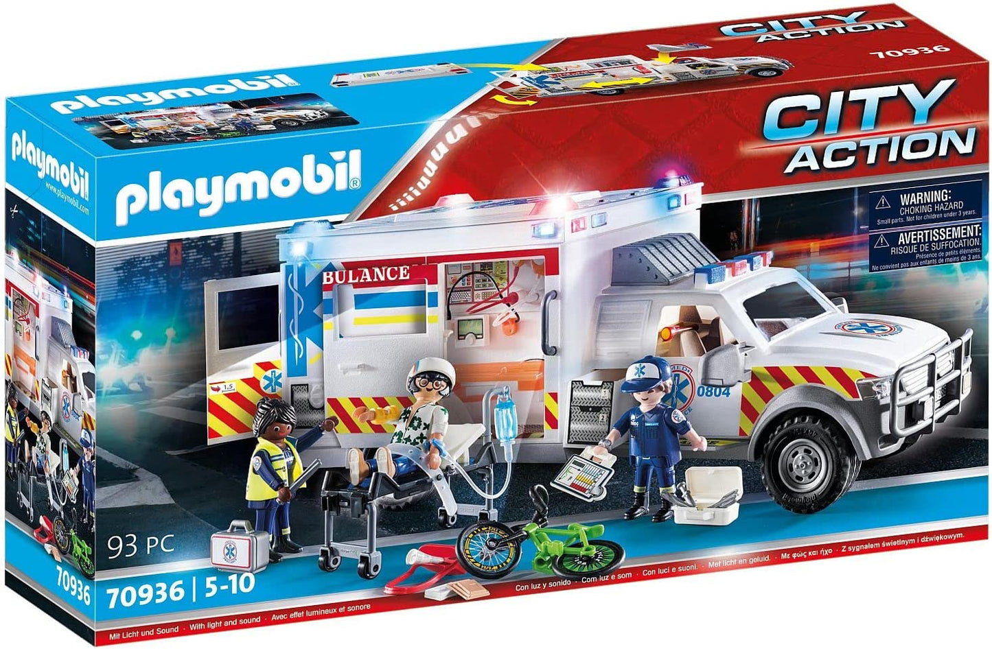 PLAYMOBIL Rescue Vehicles: Ambulance with Lights and Sound - WiredVillage GamesWiredvillage Games